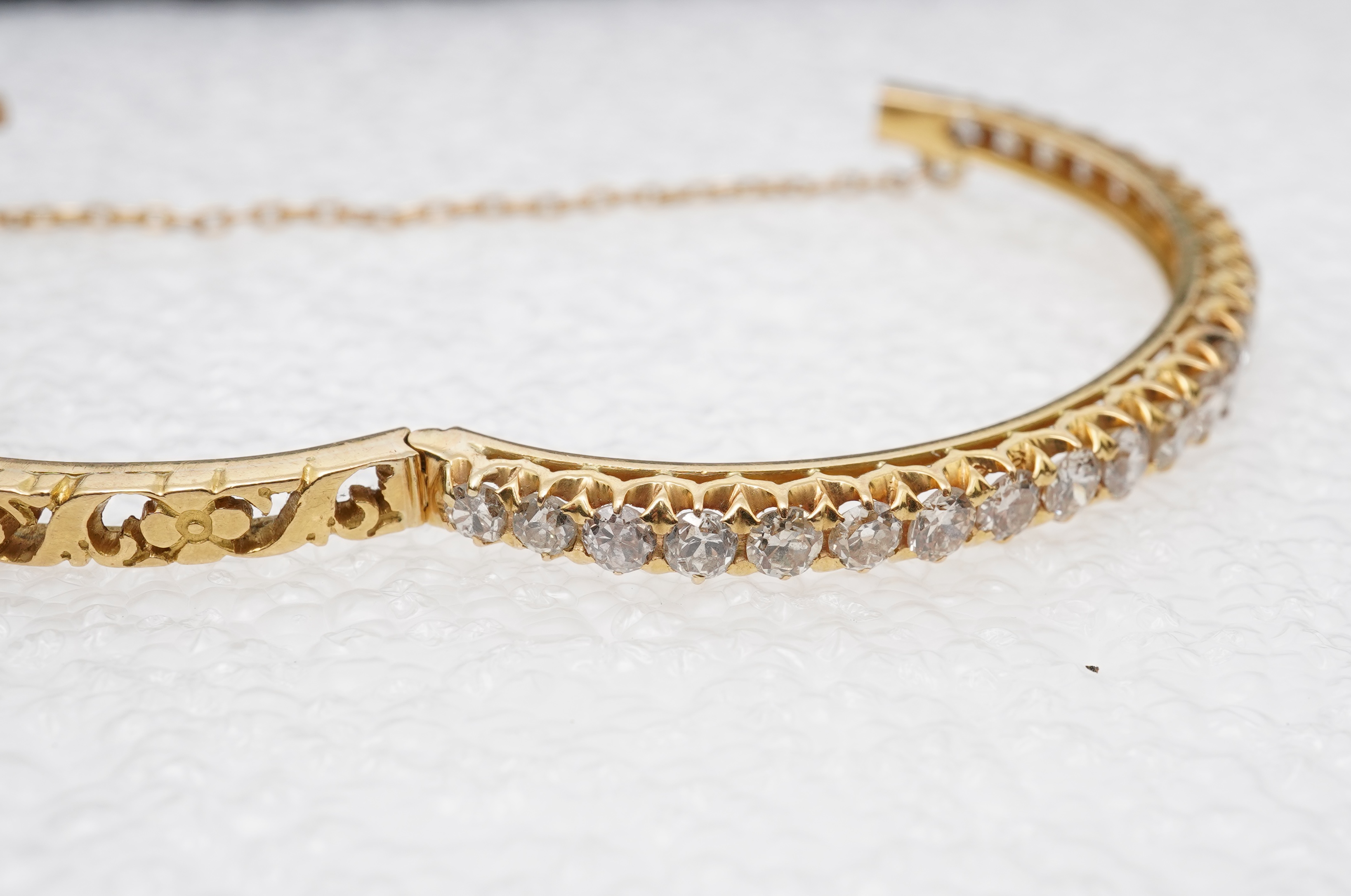 An attractive Victorian diamond bangle, late 19th century